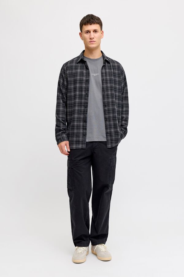 JJ REBEL Pantal&oacute;n cargo 100% algod&oacute;n negro