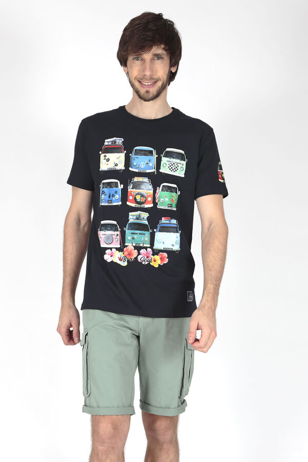 Brave Soul Short cargo con siete bolsillos kaki