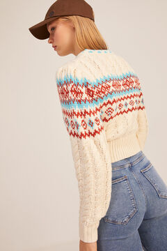 Springfield Jersey Cable Knit Jacquard beige medio