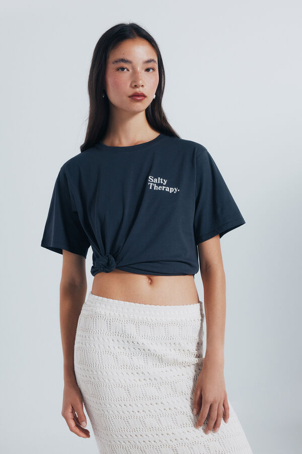 Springfield Costas da camiseta gr&aacute;fica cinzento