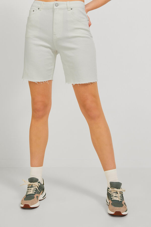 Jack & Jones Bermuda vaquera de tiro alto marr&oacute;n