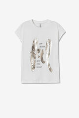 Tiffosi Camiseta Estampada Frontal com Brilho branco