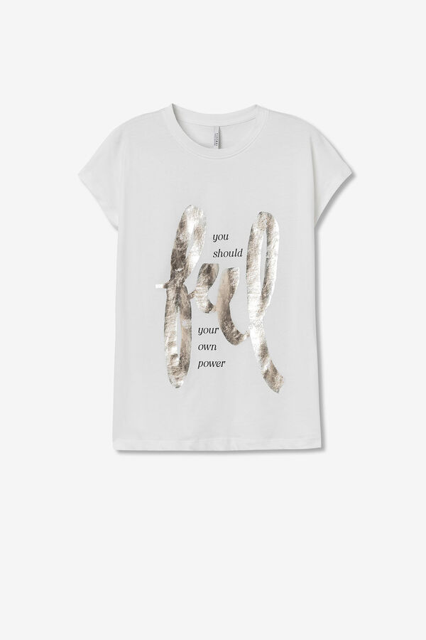 Tiffosi Camiseta Estampada Frontal com Brilho branco