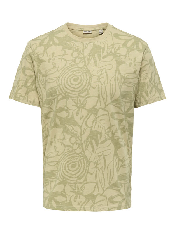 Only & Sons Camiseta manga corta estampada marr&oacute;n