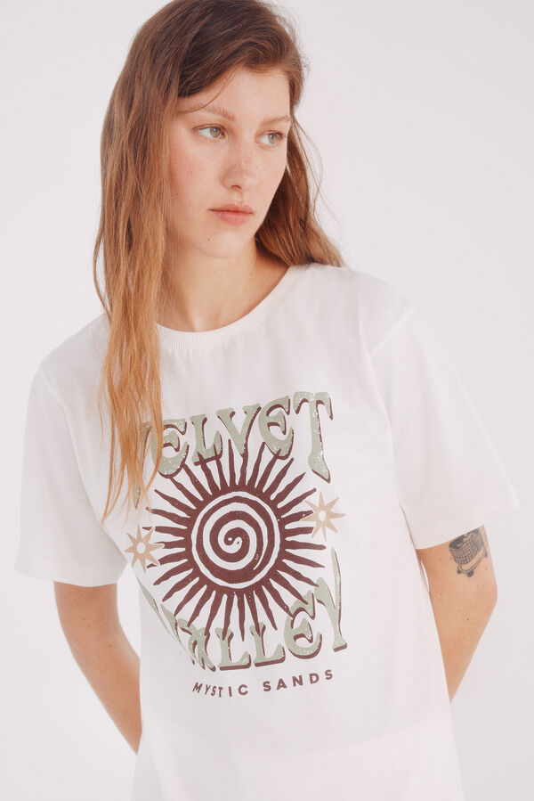 Springfield Camiseta de veludo bege