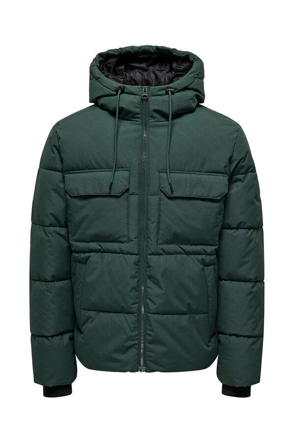 Only & Sons Casaco acolchoada com capuz verde