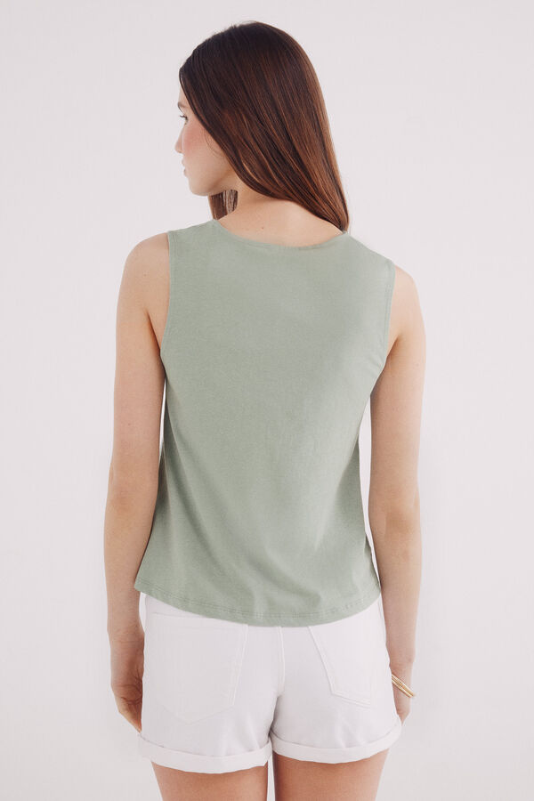 Springfield Camiseta com flores de renda verde