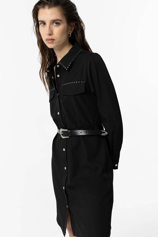 Tiffosi Vestido Camisero con Cintur&oacute;n negro