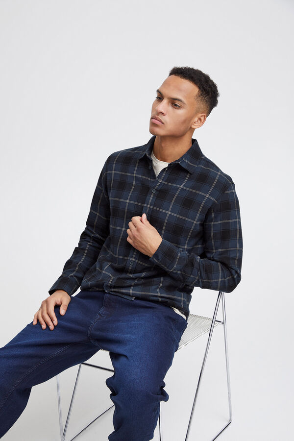 Blend Camisa Manga Comprida  azul