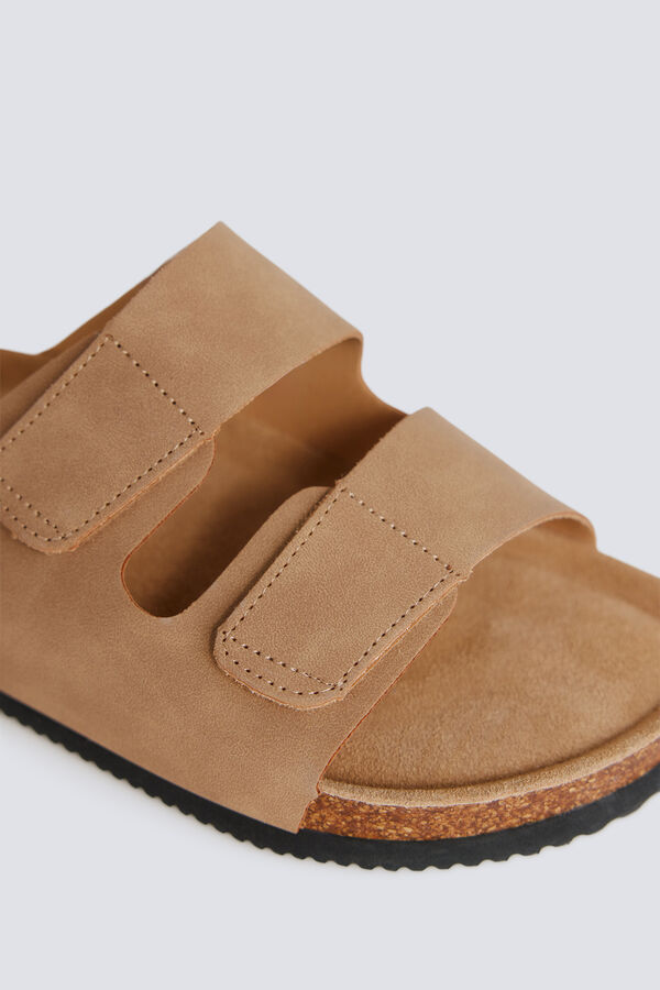 Springfield Sandalia velcro doble tira marr&oacute;n