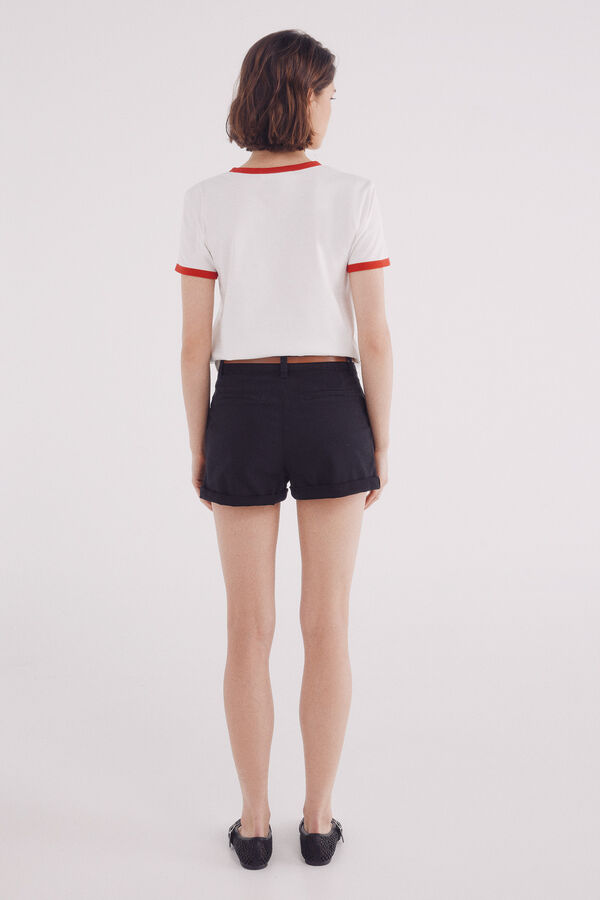 Springfield Shorts calças chino com cinto preto