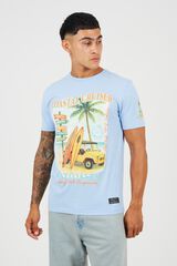 Brave Soul T-shirt de manga curta estampada azul