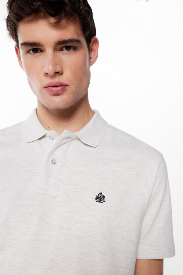 Springfield Polo piqu&eacute; tejido fantas&iacute;a gris