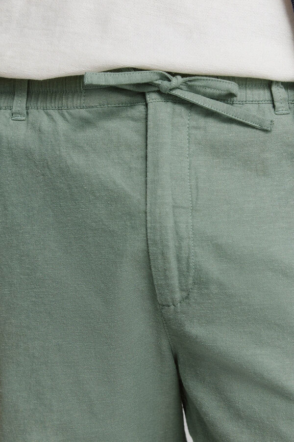 Springfield Bermuda lino comfort slim fit verde