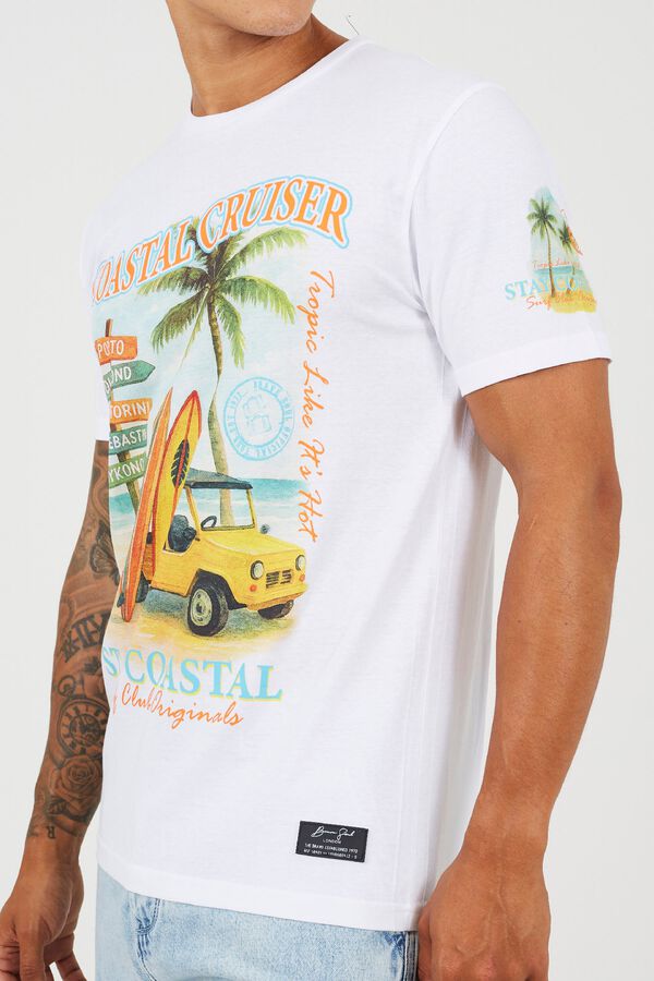 Brave Soul T-shirt de manga curta estampada branco