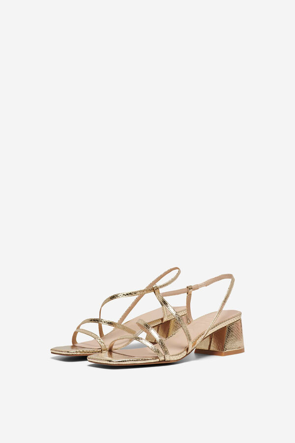 Only Sandalia de tac&oacute;n polipiel amarillo