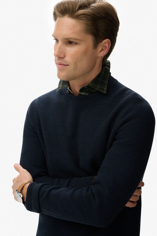 Superdry Jersey cuello redondo azul