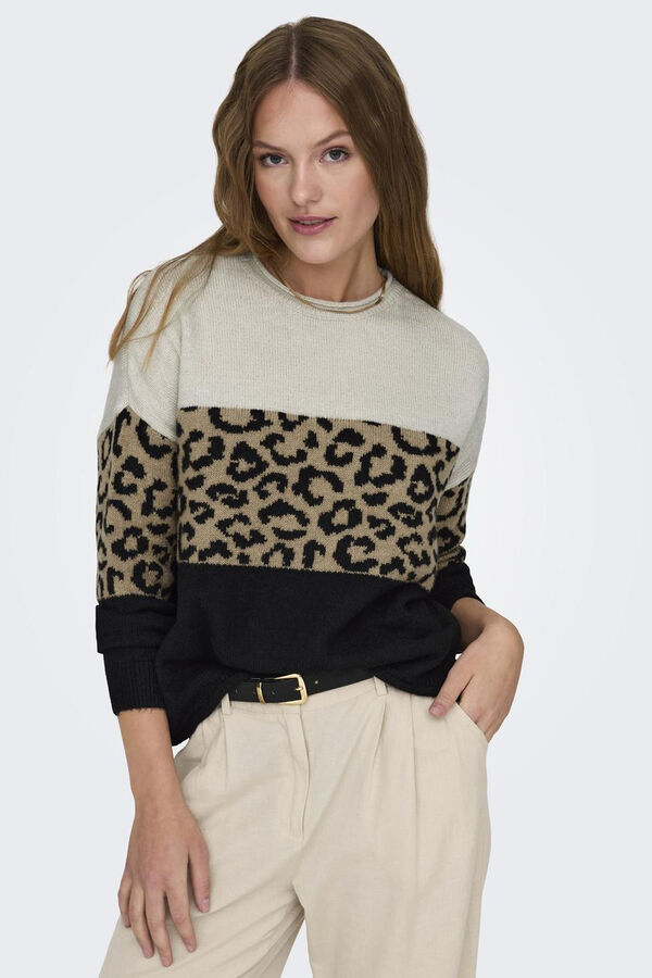 Only Jersey con estampado animal print gris