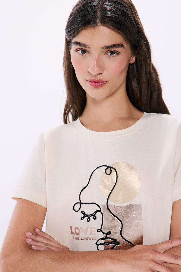 Springfield T-shirt "Love is the answer" castanho