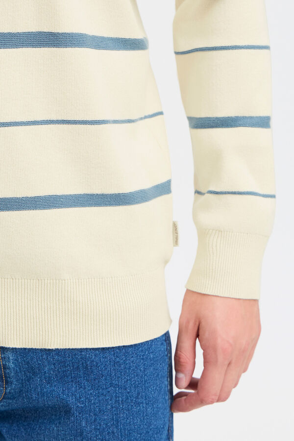 Blend Jersey de punto con cuello redondo marfil