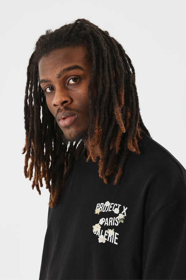 Project X Paris Camiseta grande floral preto