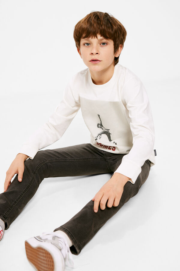 Springfield Kids T-shirt grossa "here comes the fun" menino bege