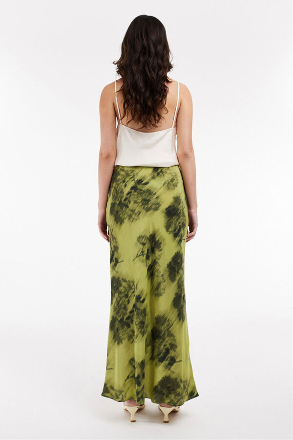 Topshop Saia longa estampada verde