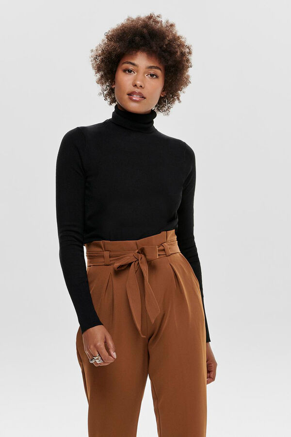 Only Jersey de cuello vuelto negro