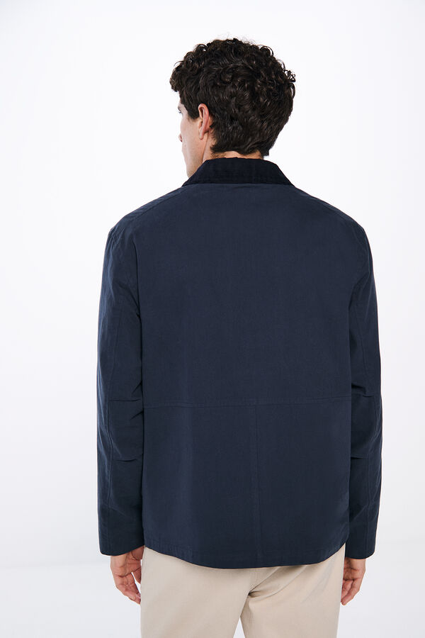 Springfield Parka curta de gola veludo azul