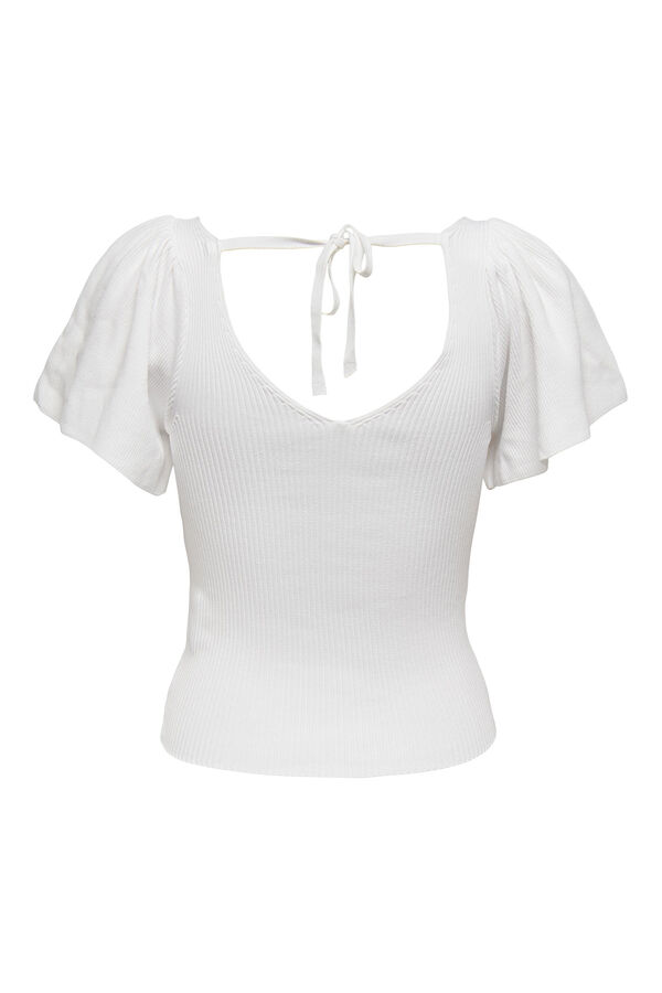 Only Top manga curta la&ccedil;o  branco