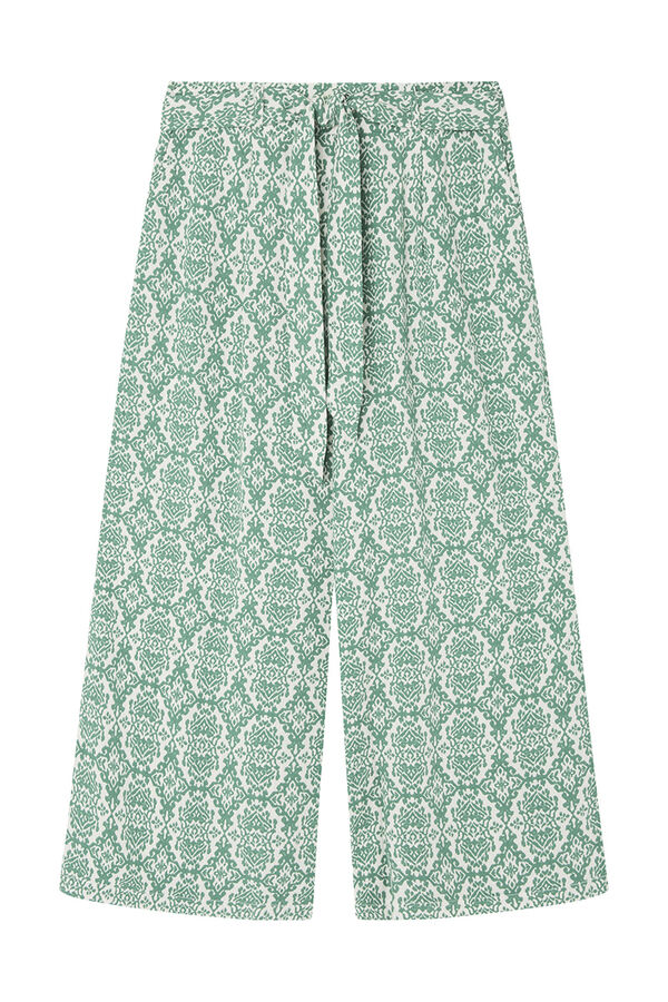 Springfield Calças culotte fluidas estampadas Caqui escuro