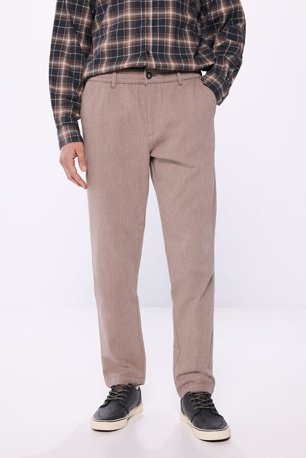 Springfield Pantalón comfort slim fit nude