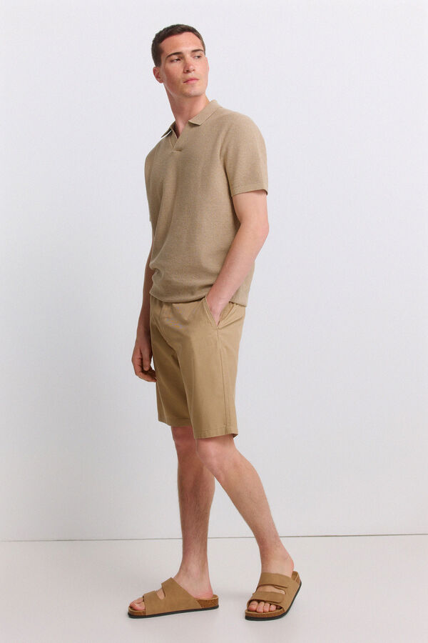 Springfield Bermuda t&eacute;cnica wide & relaxed fit beige