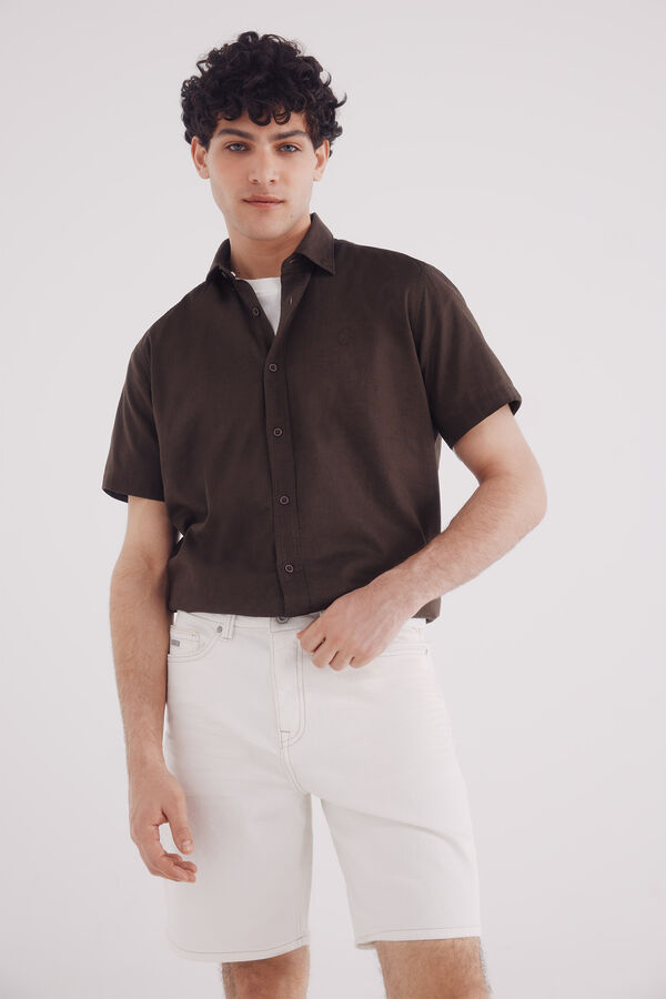 Springfield Bermuda vaquera blanco lavada regular fit estampado