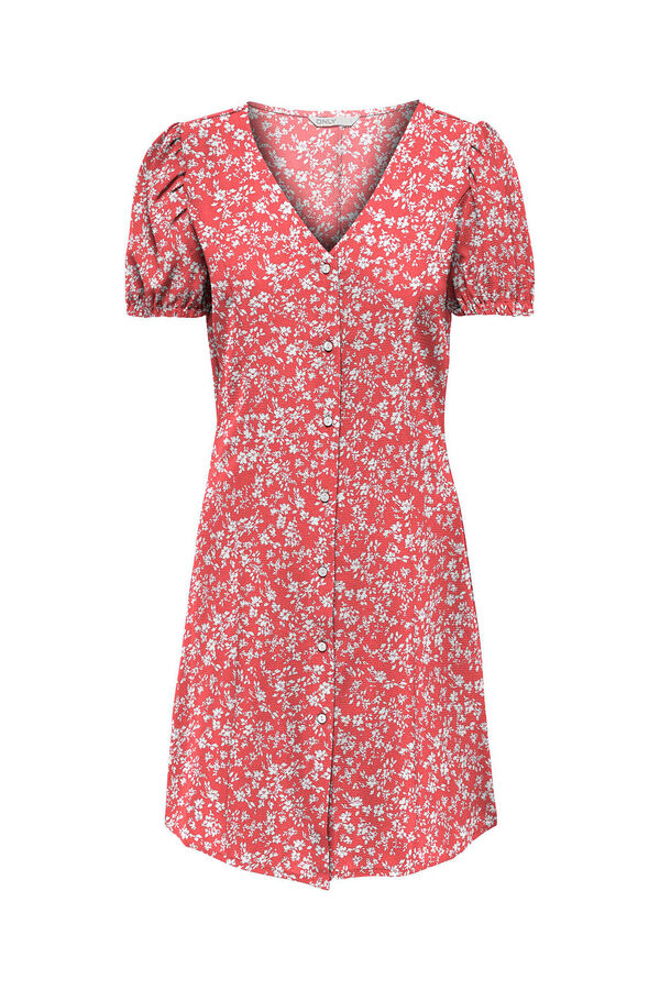 Only Kurzes Kleid V-Ausschnitt vermelho