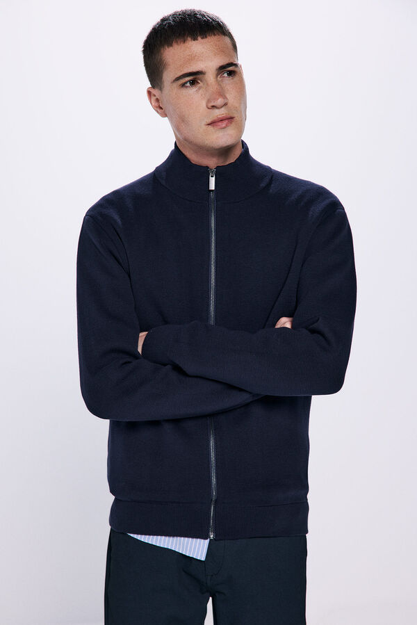 Springfield C&aacute;rdigan milano cremallera azul