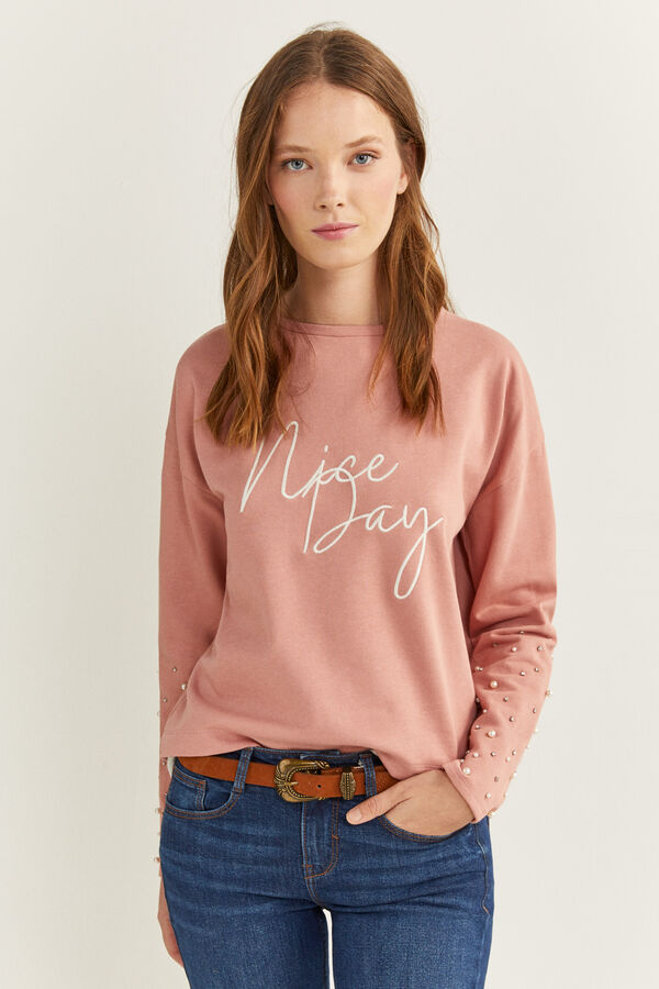 Springfield Sweatshirt "Nice Day" Pérolas rosa