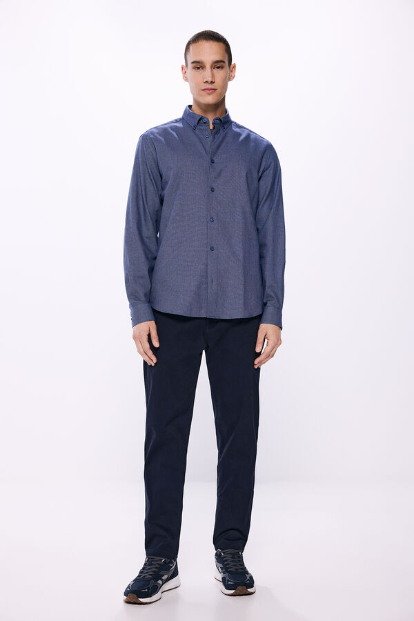 Springfield Camisa dobby bicolor azul