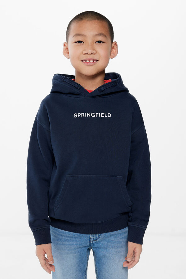 Springfield Kids Sweatshirt capuz logo menino azul