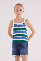 Springfield Kids Shorts denim de crochet para meninas azul
