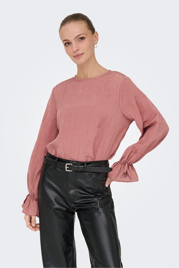 JDY Blusa manga larga fluida rosa