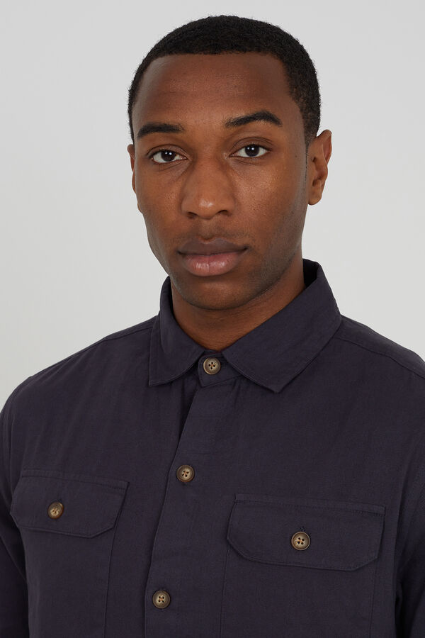 Brave Soul Camisa manga comprida com bolsos azul