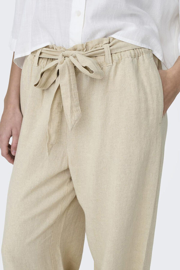 JDY Pantal&oacute;n largo de lino gris