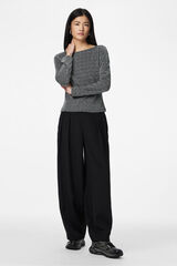 Pieces Blusa de lurex de manga comprida cinzento