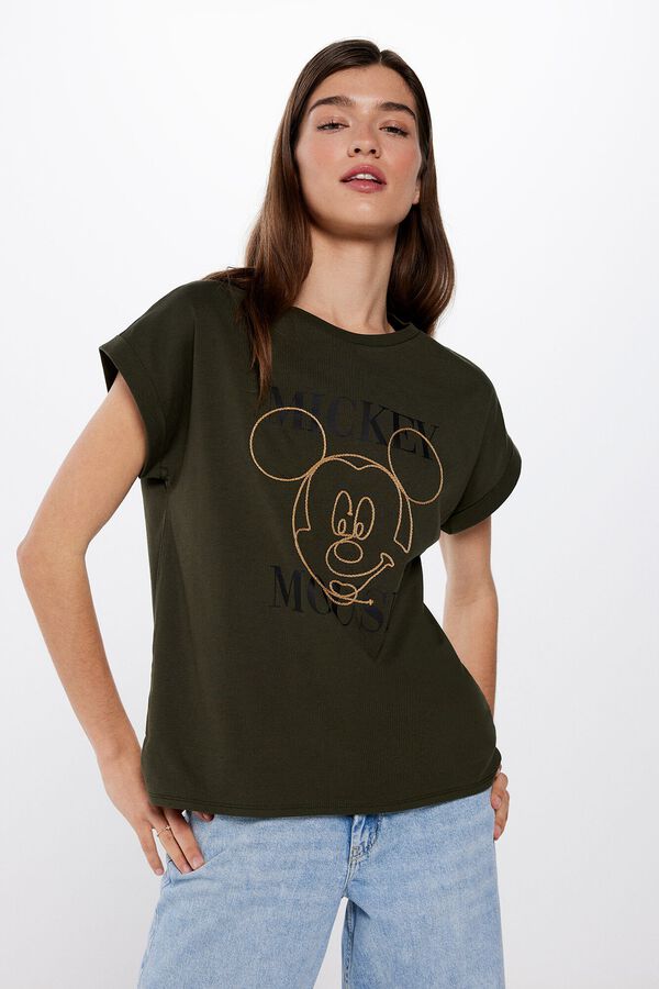 Springfield Camiseta Mickey Mouse Cordel&eacute; kaki