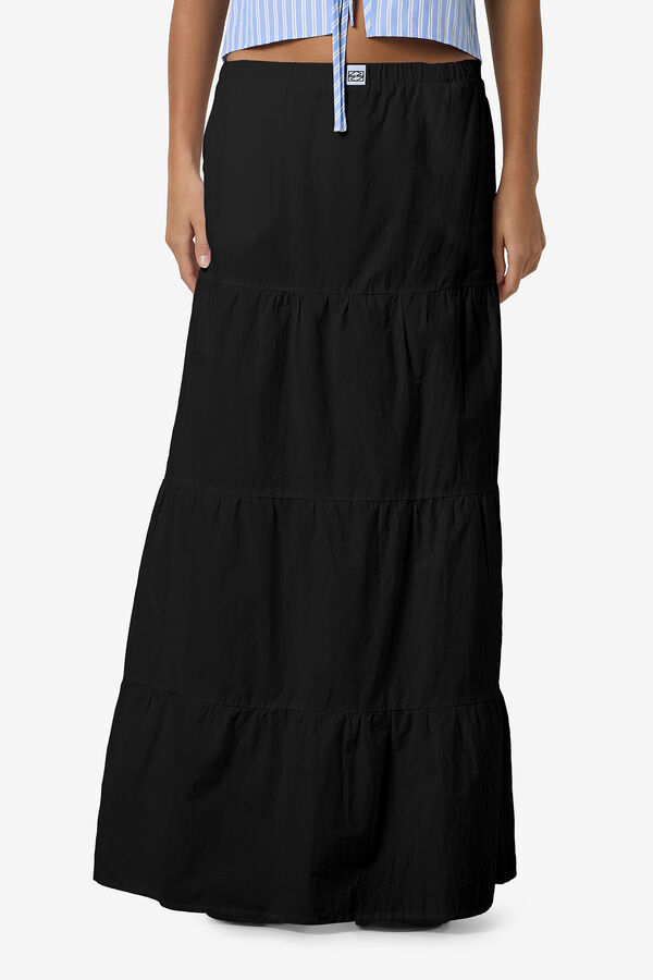 Noisy May Saia longa de popelina camponesa preto