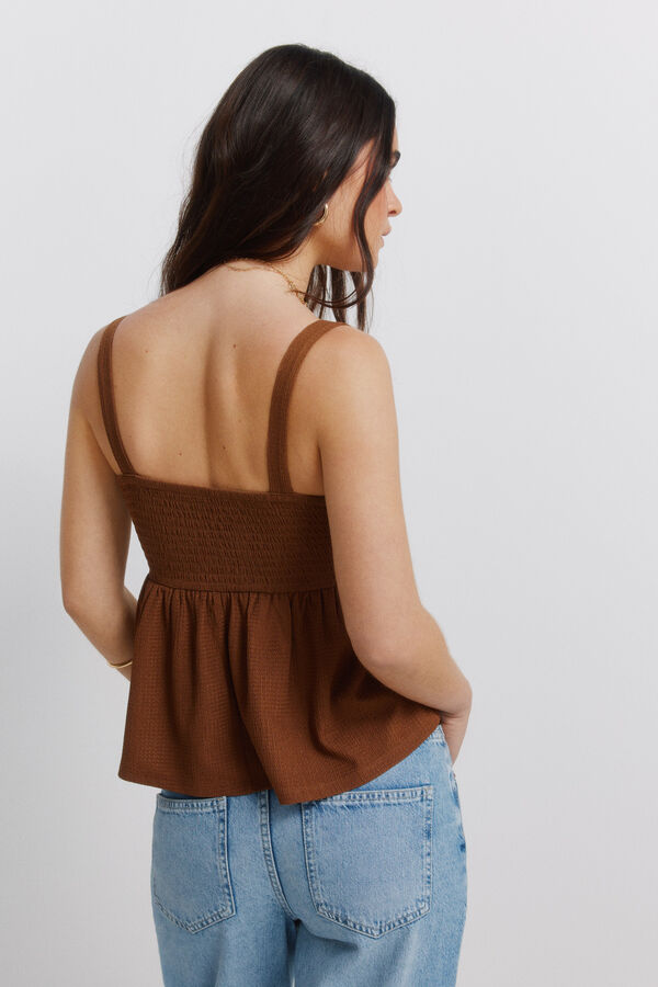 Springfield Top tirantes estructura crochet lazo nude