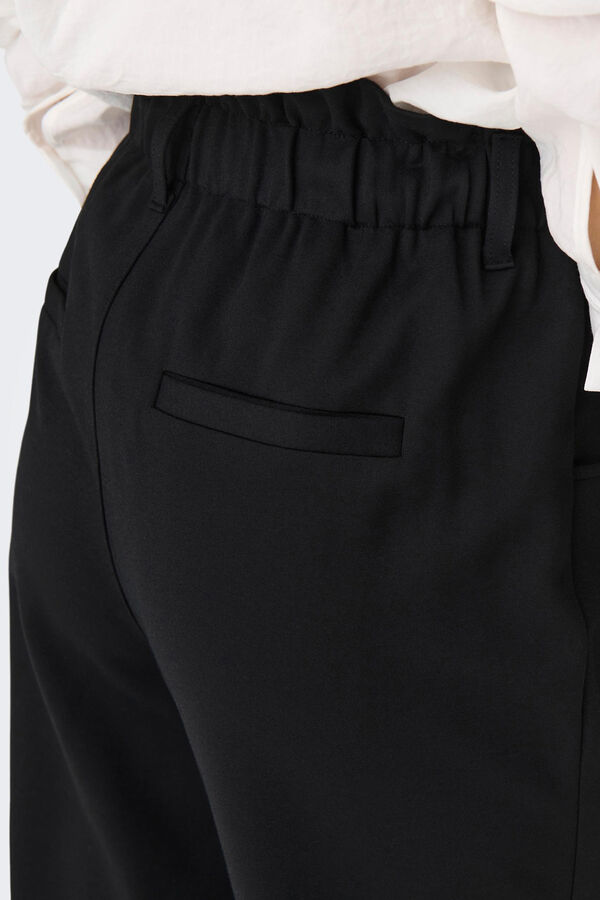 Only Pantalones rectos tiro alto negro