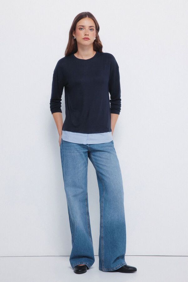 Springfield Camiseta combinada azul