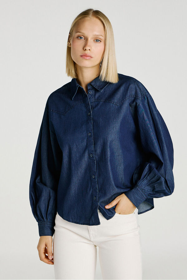 Jack & Jones Camisa manga globo azul